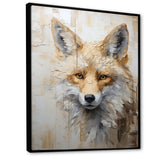 Minimalism Beige Fox Portrait - Fox Framed Canvas Art