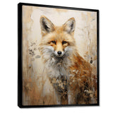 Minimalism Fox Portrait In Forest - Animals Canvas Wall Art