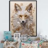 Minimalism Beige Fox Portait I - Animals Canvas Wall Art