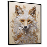 Minimalism Beige Fox Portait I - Animals Canvas Wall Art