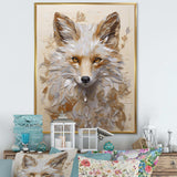 Minimalism Beige Fox Portait I - Animals Canvas Wall Art