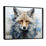 Blue And White Fox Portrait - Fox Home Decor Art