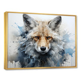 Blue And White Fox Portrait - Fox Home Decor Art