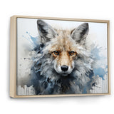 Blue And White Fox Portrait - Fox Home Decor Art