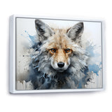 Blue And White Fox Portrait - Fox Home Decor Art