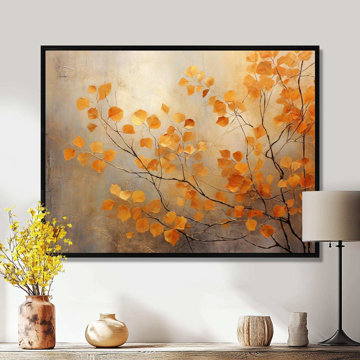 Golden Autumn Forest Harmony - Landscapes Canvas Wall Art