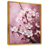 Burgundy Blossoms Harmony - Landscapes Canvas Wall Art