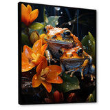 Orange Frogs On Glass Effect - Orange Frog Wall Art