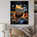 Orange Frog On Glass Effect - Frog Home Decor Art