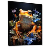 Orange Frog On Glass Effect - Frog Home Decor Art