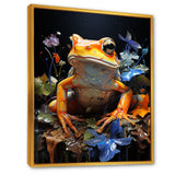 Orange Frog On Glass Effect - Frog Home Decor Art