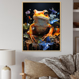 Orange Frog On Glass Effect - Frog Home Decor Art
