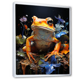 Orange Frog On Glass Effect - Frog Home Decor Art