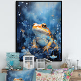 Abstract Representation Of Blue Frog - Frog Canvas Wall Art