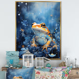 Abstract Representation Of Blue Frog - Frog Canvas Wall Art