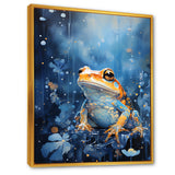Abstract Representation Of Blue Frog - Frog Canvas Wall Art