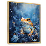Abstract Representation Of Blue Frog - Frog Canvas Wall Art
