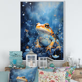 Abstract Representation Of Blue Frog - Frog Canvas Wall Art