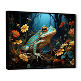 Abstract Representation Of Green Frog - Frog Canvas Wall Art