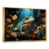 Abstract Representation Of Green Frog - Frog Canvas Wall Art