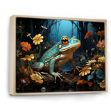 Abstract Representation Of Green Frog - Frog Canvas Wall Art
