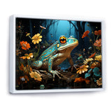 Abstract Representation Of Green Frog - Frog Canvas Wall Art