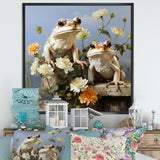 Contemporary Frog Serenity - Green Frog Wall Art