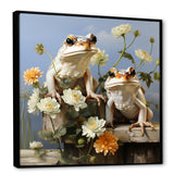 Contemporary Frog Serenity - Green Frog Wall Art