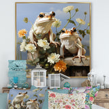 Contemporary Frog Serenity - Green Frog Wall Art