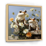 Contemporary Frog Serenity - Green Frog Wall Art