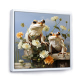 Contemporary Frog Serenity - Green Frog Wall Art