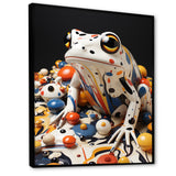 Multicolor Frog Liquid Art - White Frog Wall Art