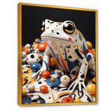 Multicolor Frog Liquid Art - White Frog Wall Art