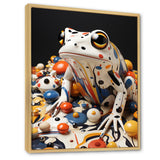 Multicolor Frog Liquid Art - White Frog Wall Art