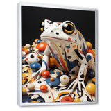 Multicolor Frog Liquid Art - White Frog Wall Art