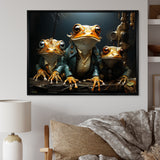 Frog Mafia Monarchy - Frog Framed Canvas Art