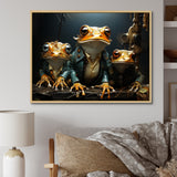 Frog Mafia Monarchy - Frog Framed Canvas Art