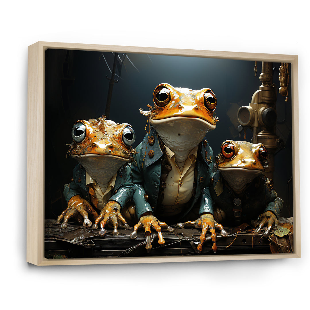 Frog Mafia Monarchy - Frog Framed Canvas Art