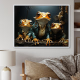 Frog Mafia Monarchy - Frog Framed Canvas Art