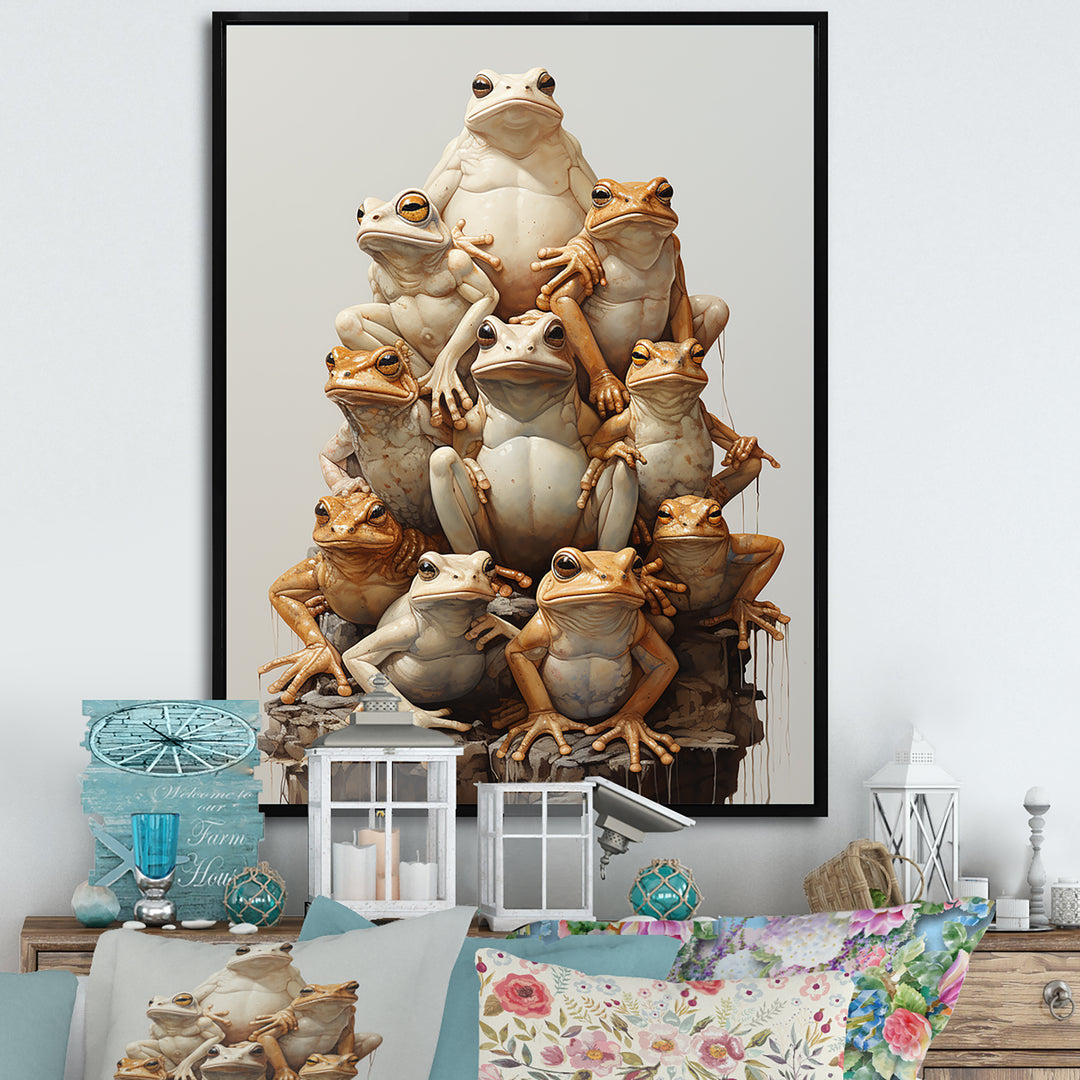 Minimalism Frog Pyramid - Frog Home Decor Art