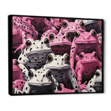 White And Pink Pop Art Frog - Frog Canvas Wall Art