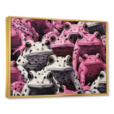 White And Pink Pop Art Frog - Frog Canvas Wall Art
