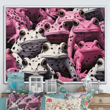 White And Pink Pop Art Frog - Frog Canvas Wall Art
