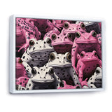 White And Pink Pop Art Frog - Frog Canvas Wall Art