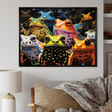 Multicolor Pop Art Frogs - Frog Canvas Wall Art
