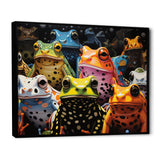 Multicolor Pop Art Frogs - Frog Canvas Wall Art