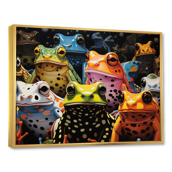 Multicolor Pop Art Frogs - Frog Canvas Wall Art