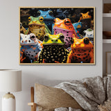 Multicolor Pop Art Frogs - Frog Canvas Wall Art