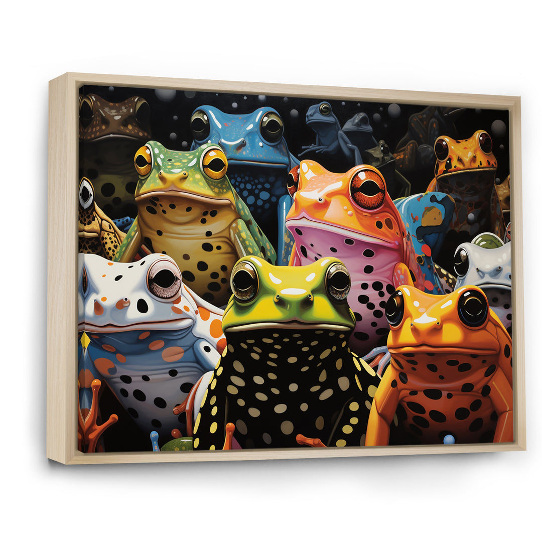 Multicolor Pop Art Frogs - Frog Canvas Wall Art