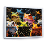 Multicolor Pop Art Frogs - Frog Canvas Wall Art